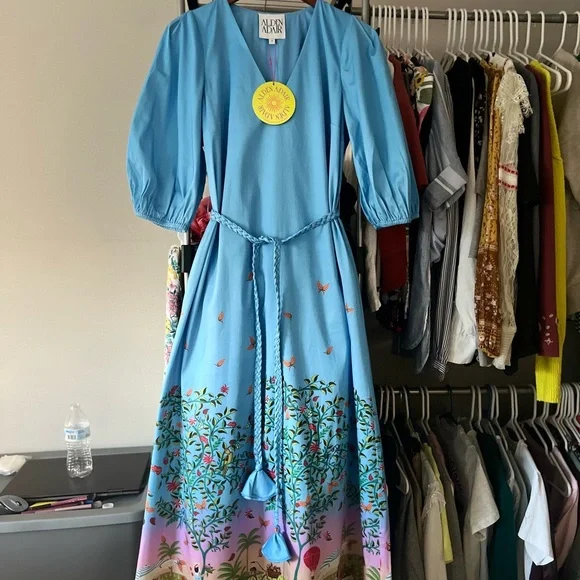 Alden Aldair Lizzie Sky Blue Maxi Dress Size Small NWT - Picture 8 of 14